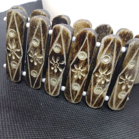 Bamboo wooden tropical bracelet‎ stretch - Picture 1 of 3